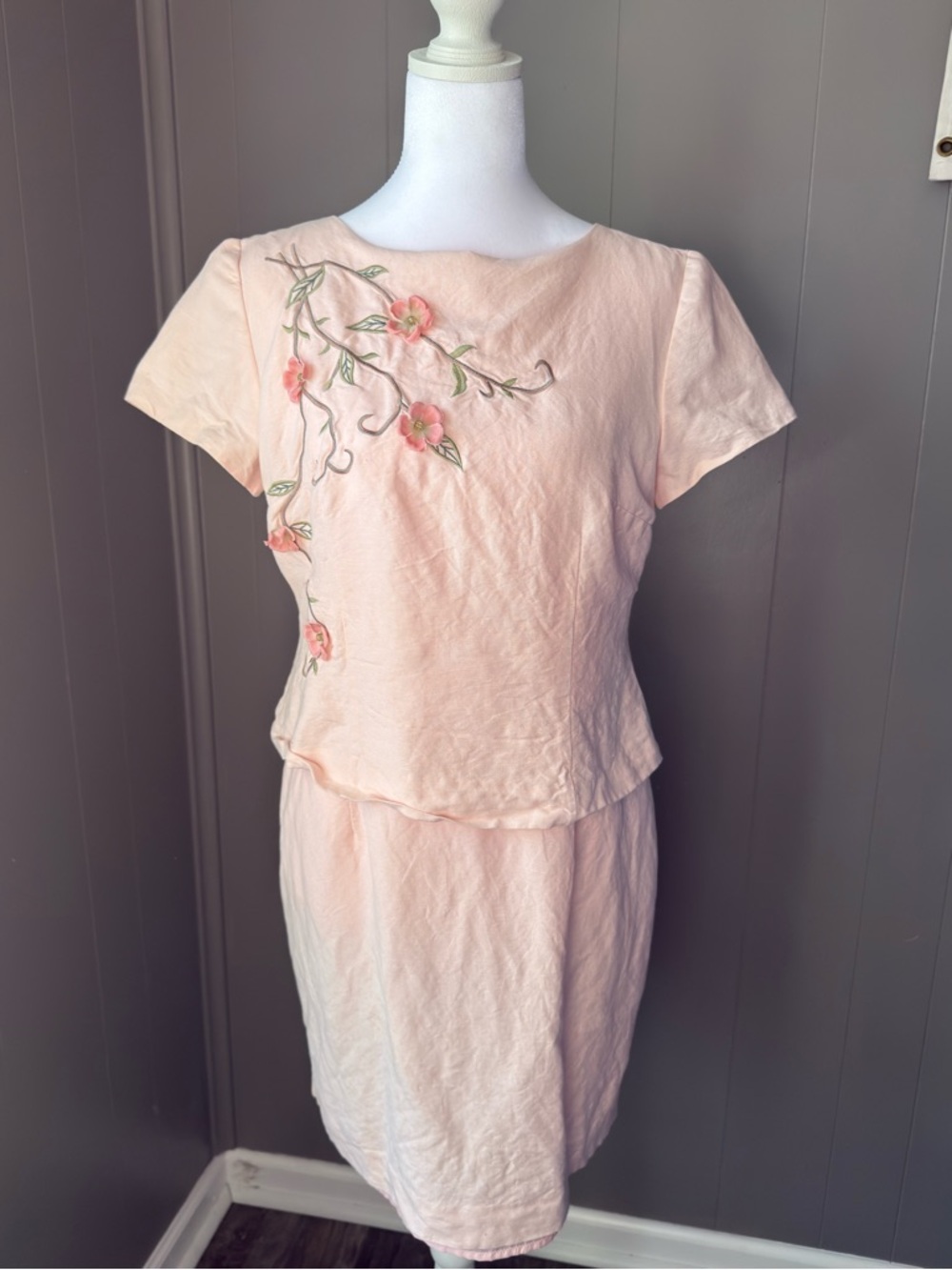 Soft Pink Embroidered Dress